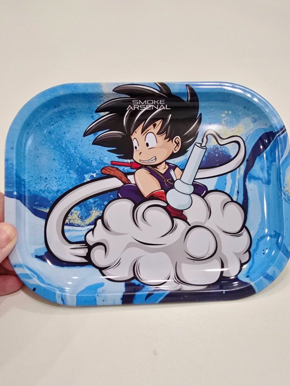 Smoke Arsenal Dragonblunt Premium Metal Rolling Tray Anime Goku Small Tin Sz OS